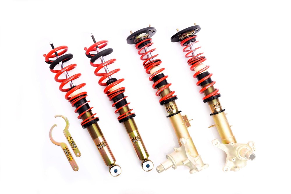 MTSGWBM86 Street Coilover Kit w/ Camber Adjust Top Mounts (Gold) for BMW 7 (E32)