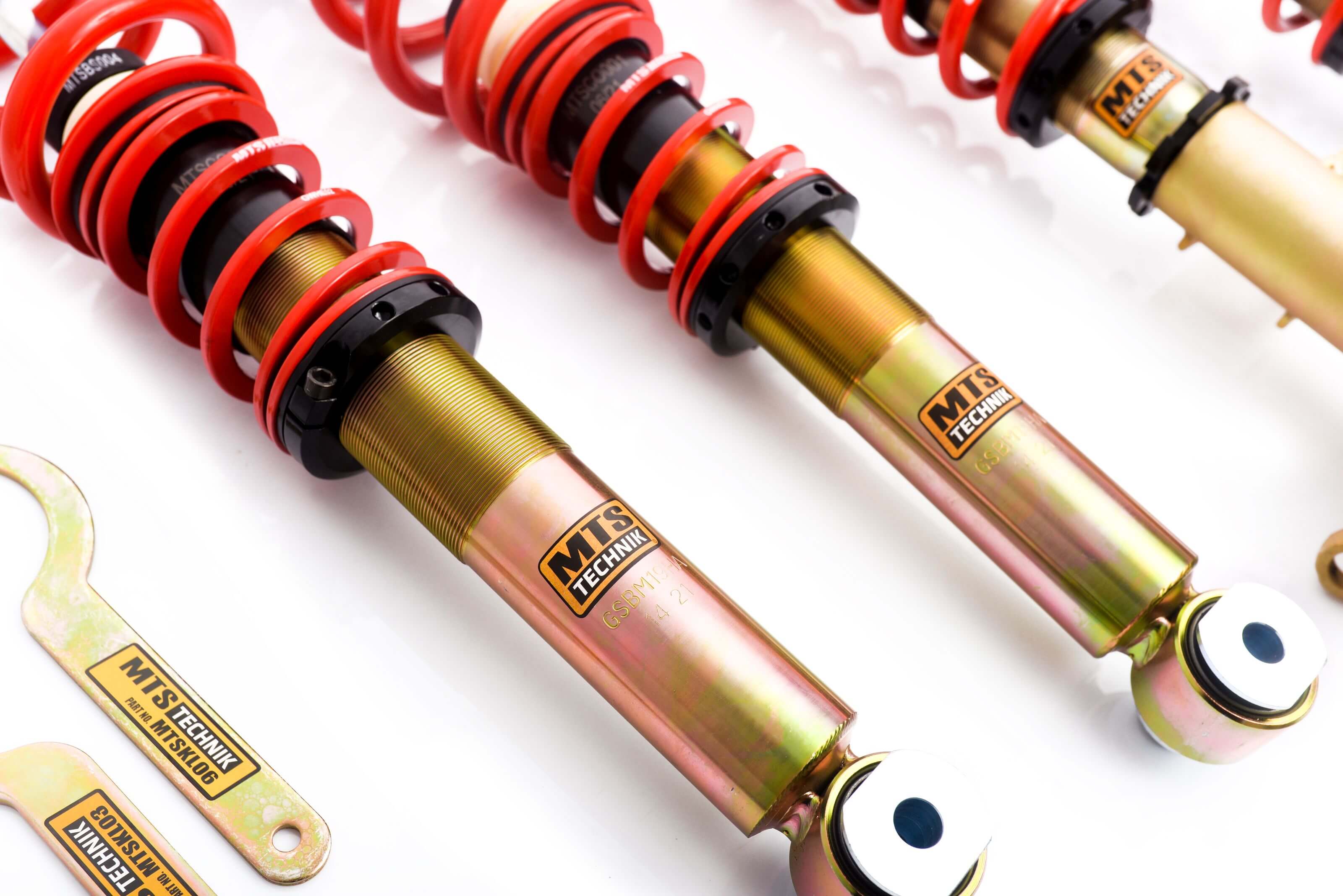 Street Coilover Kit w/ Camber Adjust Top Mounts (Gold) - Weld-In for BMW 7 (E32)