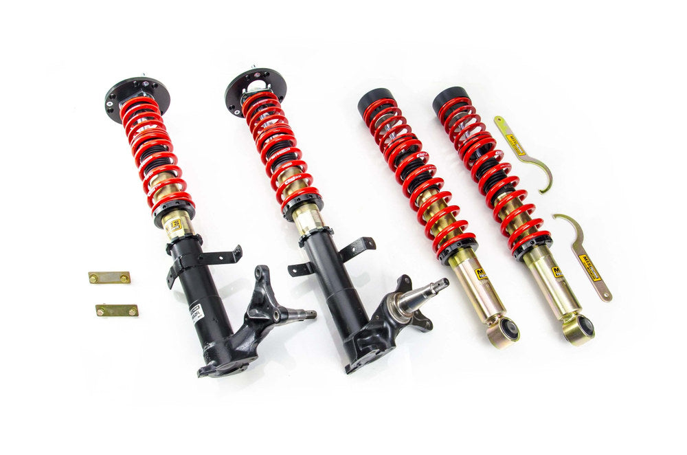 MTSGWBM91 Street Coilover Kit w/ Camber Adjust Top Mounts (Gold) for BMW 7 (E23)