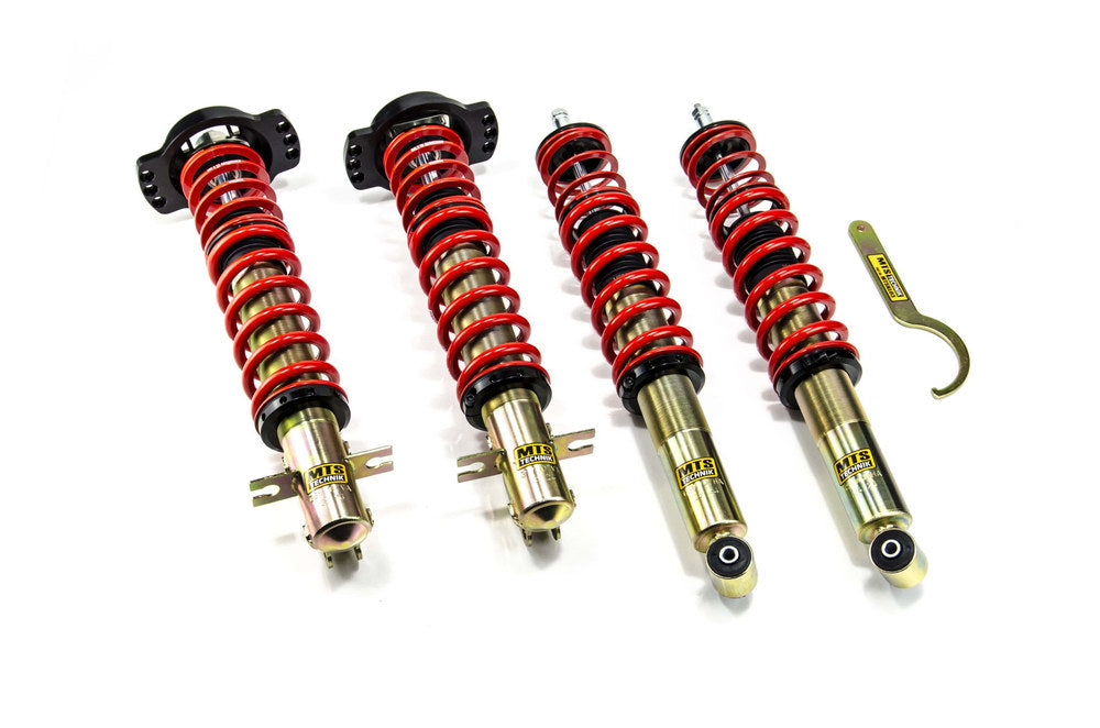 MTSGWVW85-C Comfort Coilover Kit w/ Camber Adjust Top Mounts (Gold) for Volkswagen JETTA I (16)