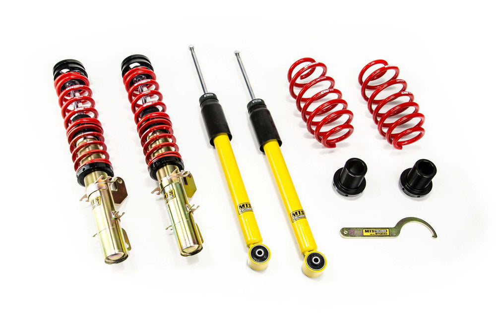 MTSGWVW87-C Comfort Coilover Kit w/ Camber Adjust Top Mounts (Gold) for Volkswagen GOLF IV (1J1)