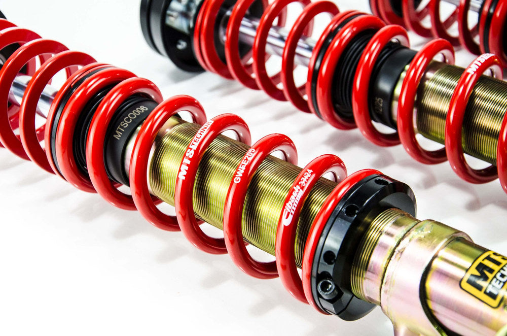 MTSGWVW90 Street Coilover Kit w/ Camber Adjust Top Mounts (Gold) for Volkswagen POLO III (6N1)