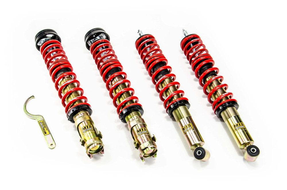MTSGWVW90 Street Coilover Kit w/ Camber Adjust Top Mounts (Gold) for Volkswagen POLO III (6N1)
