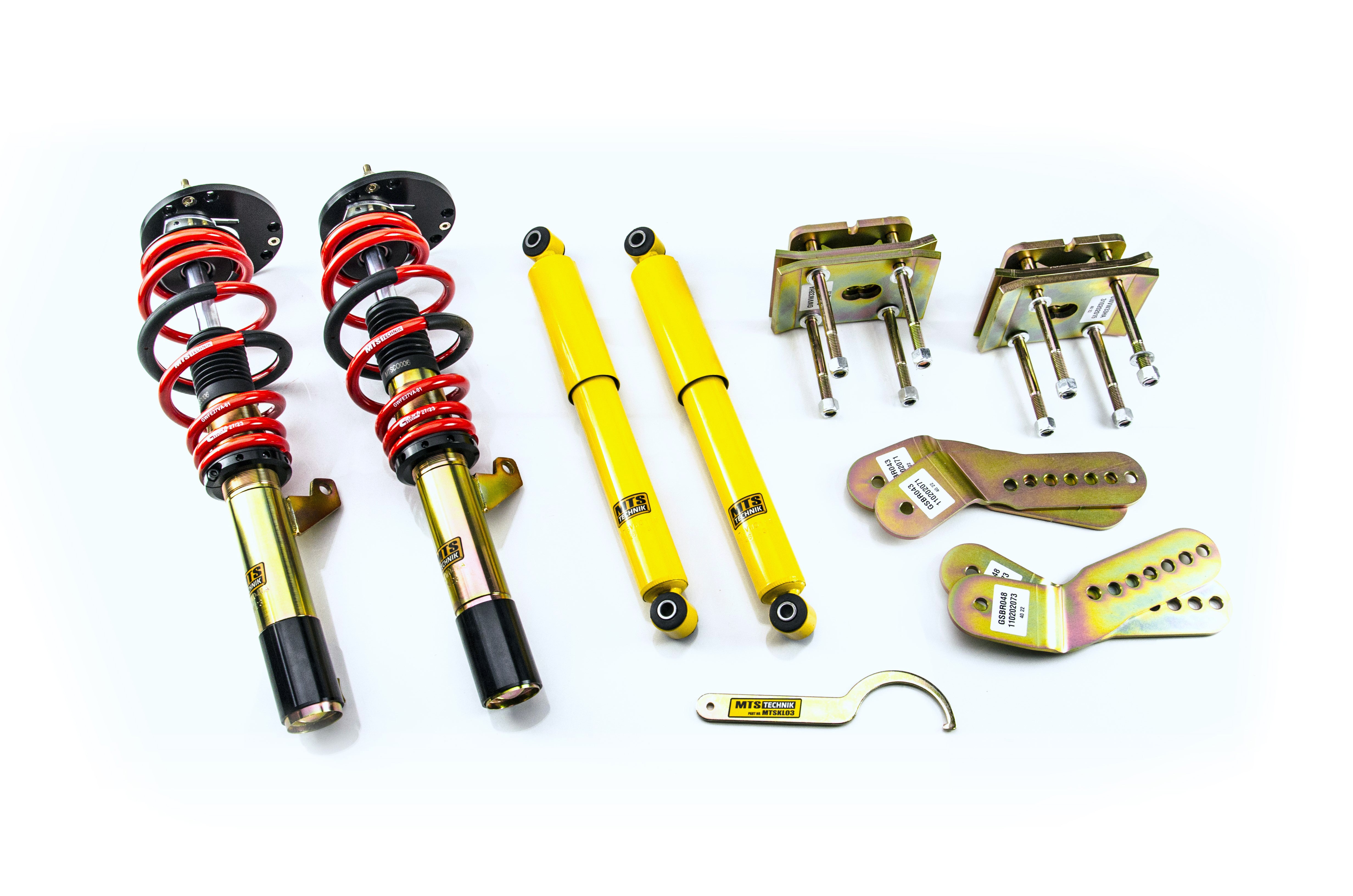 Street Coilover Kit w/ Camber Adjust Top Mounts (Gold) for Volkswagen CADDY Mk4 MPV (SAB/SAJ)