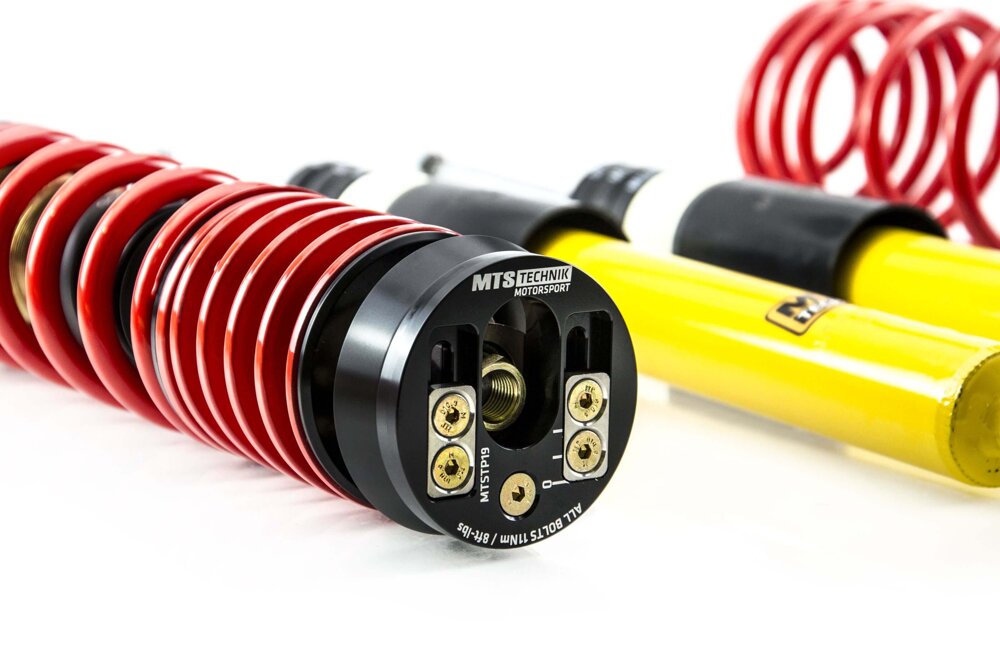 MTSGWVW97 Street Coilover Kit w/ Camber Adjust Top Mounts (Gold) for Volkswagen POLO V (6R1/6C1)