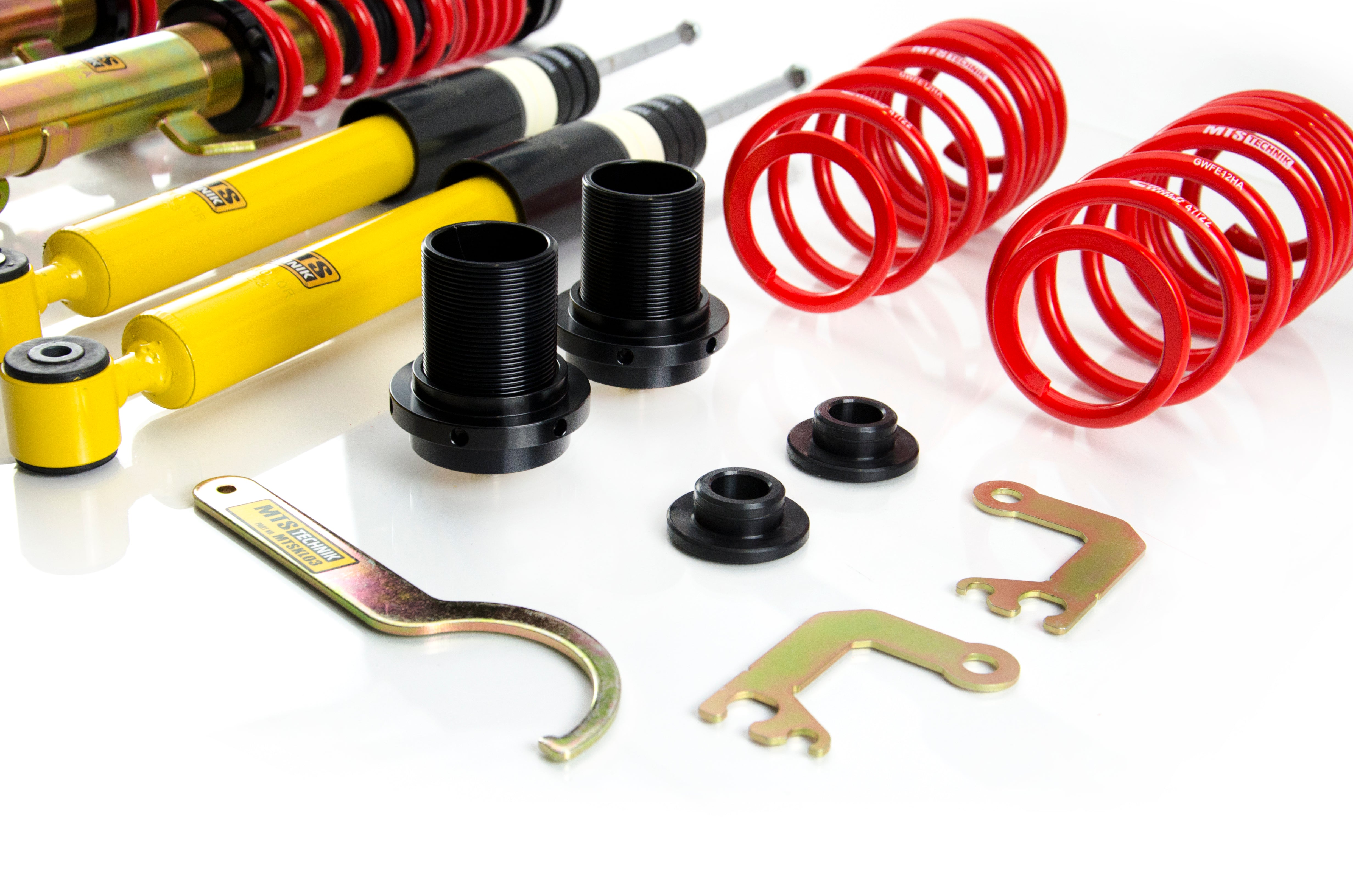 Street Coilover Kit w/ Camber Adjust Top Mounts (Gold) for Volkswagen POLO Mk5 (6R1/6C1)