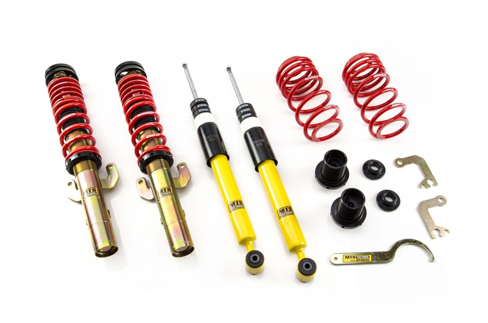MTSGWVW97 Street Coilover Kit w/ Camber Adjust Top Mounts (Gold) for Seat IBIZA IV (6J/6P)