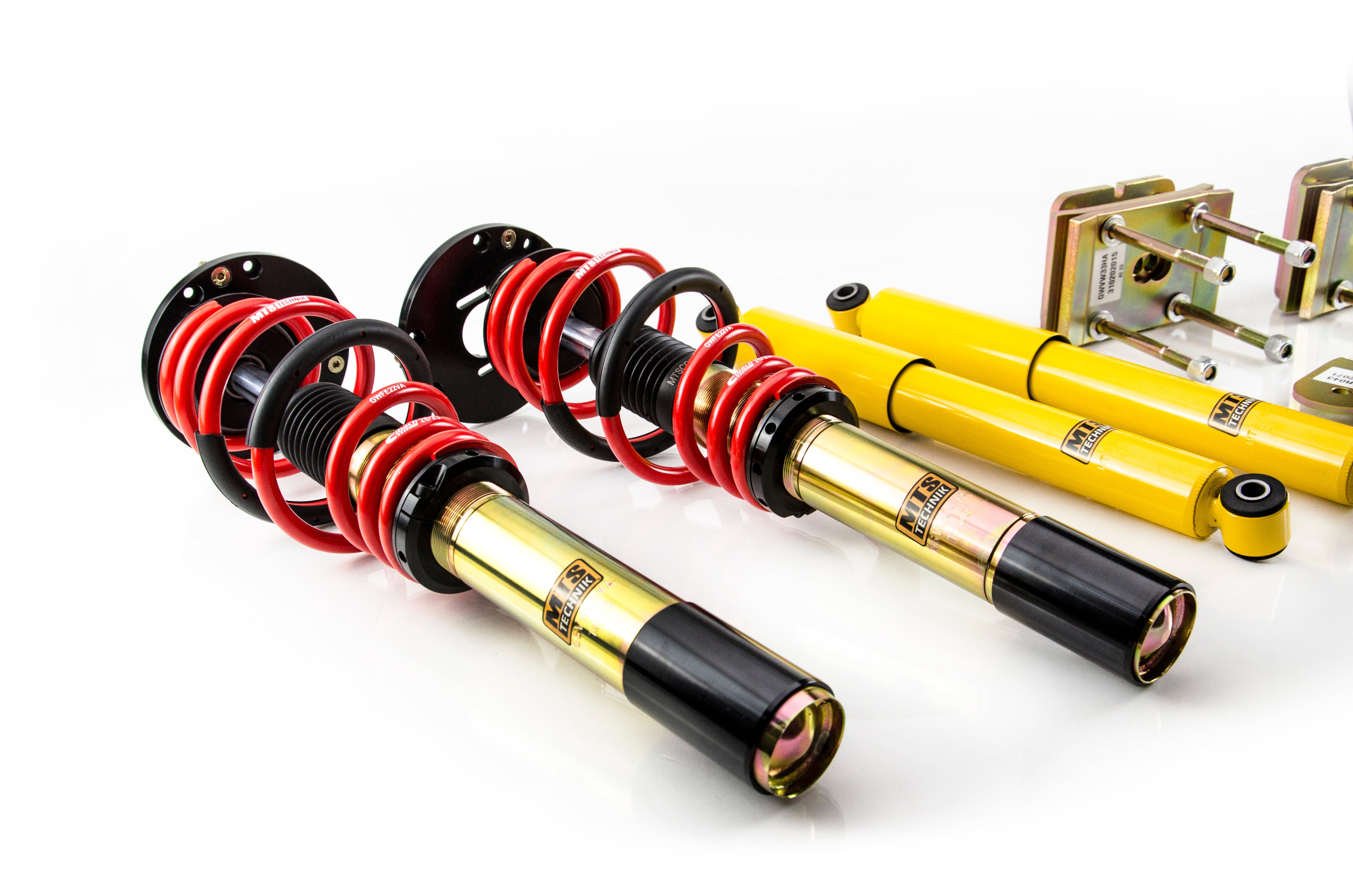 Street Coilover Kit w/ Camber Adjust Top Mounts (Gold) for Volkswagen CADDY Mk3 MPV (2K/2C)