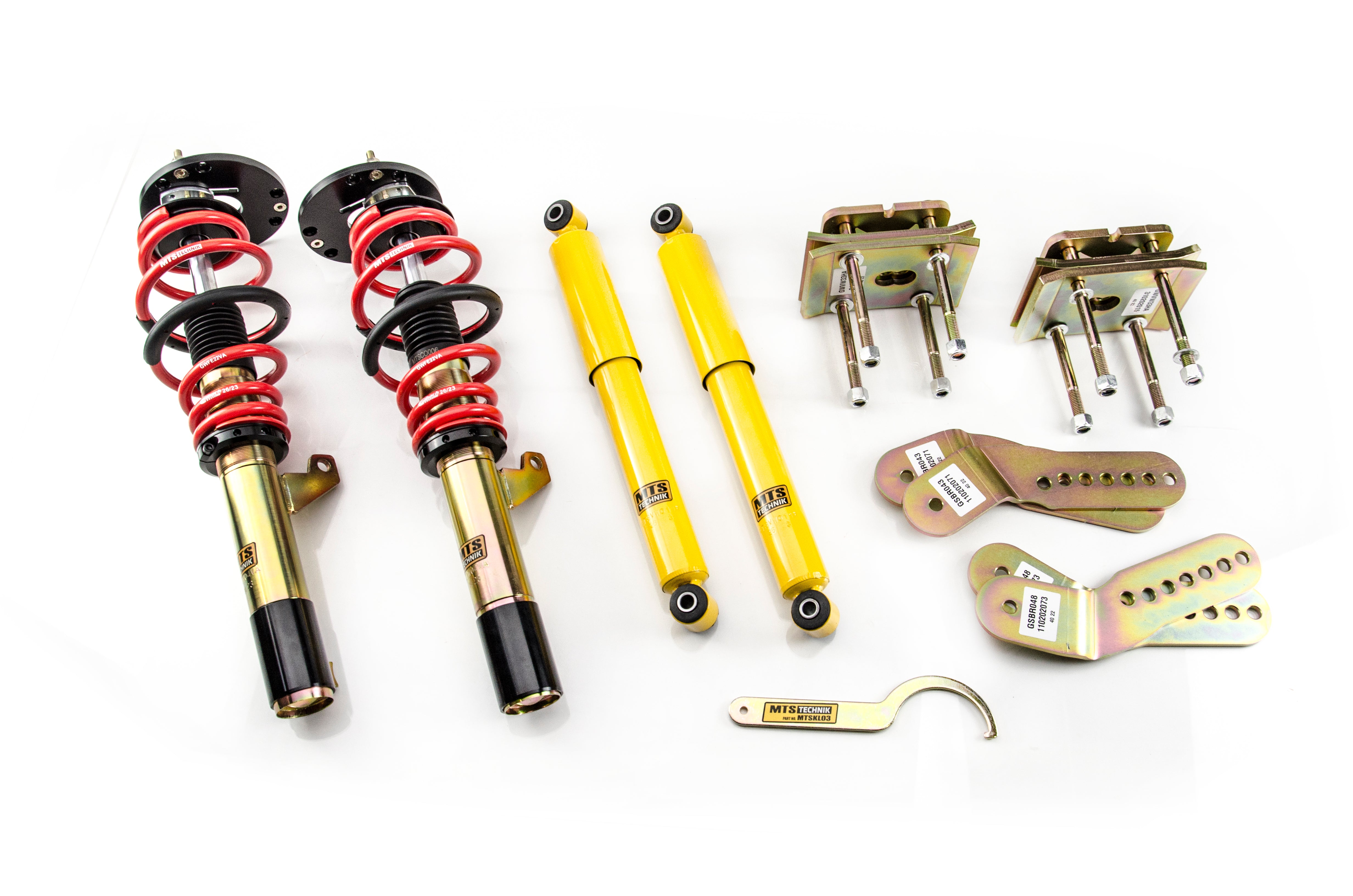 Street Coilover Kit w/ Camber Adjust Top Mounts (Gold) for Volkswagen CADDY Mk3 MPV (2K/2C)