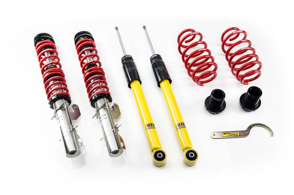 XMTSGWVW87 Street Coilover Kit w/ Camber Adjust Top Mounts (Inox) for Volkswagen BORA I (1J2)