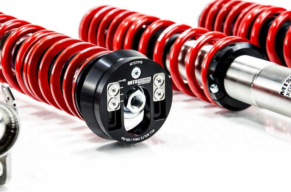 XMTSGWVW90-C Comfort Coilover Kit w/ Camber Adjust Top Mounts (Inox) for Volkswagen POLO III (6N1)