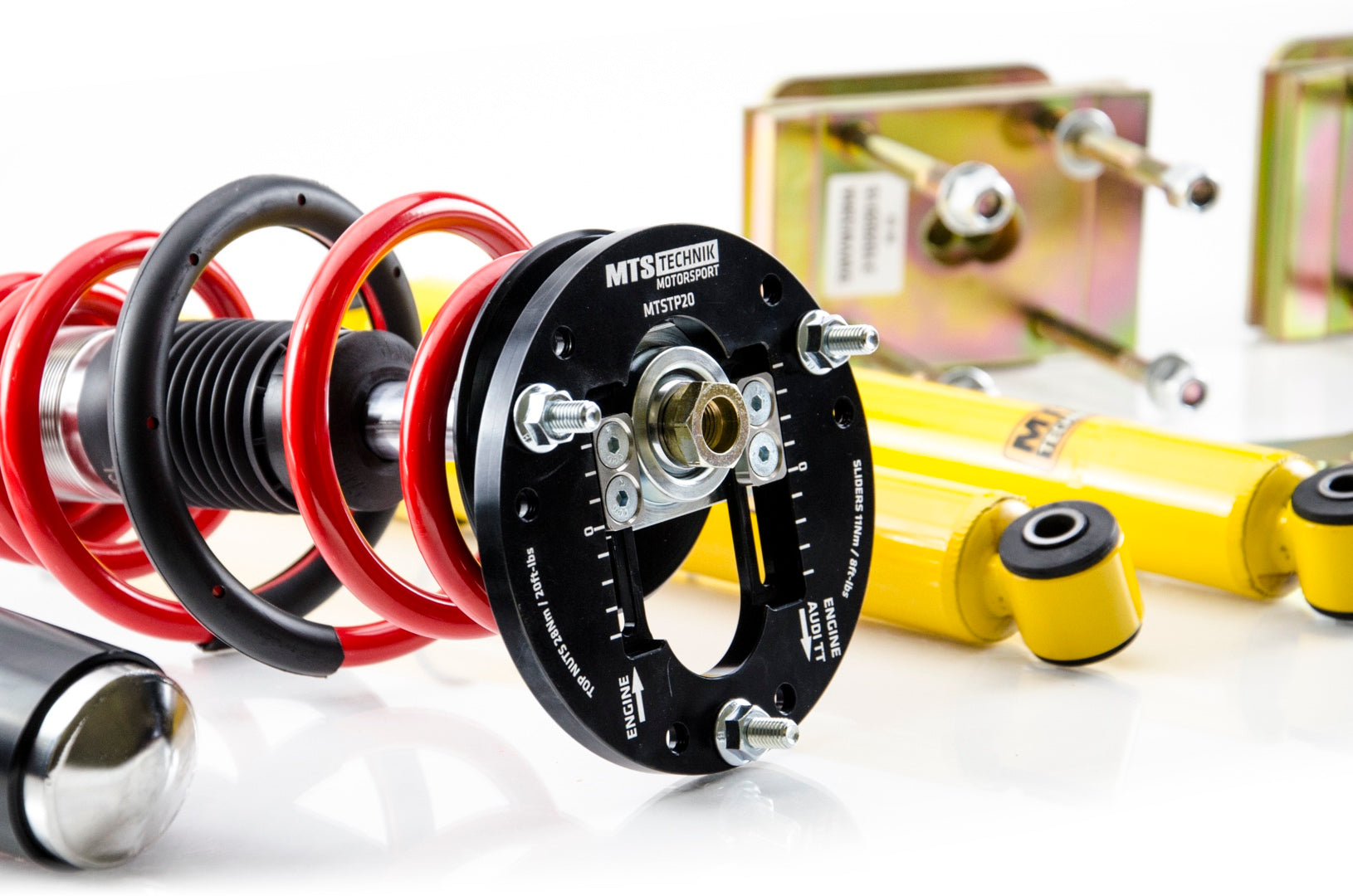 Street Coilover Kit w/ Camber Adjust Top Mounts (Gold) for Volkswagen CADDY Mk3 MPV (2K/2C)