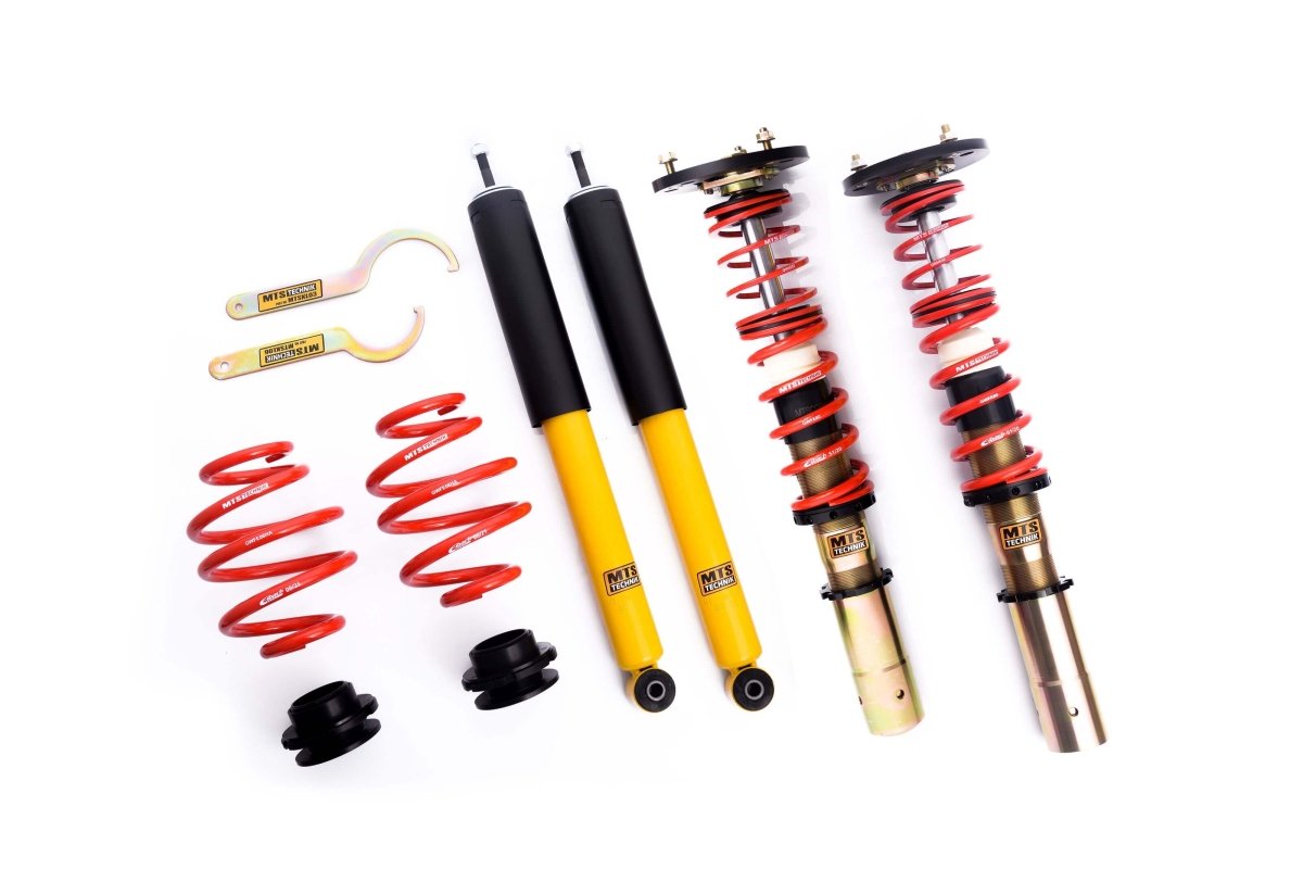 Comfort Coilover Kit w/ Camber Adjust Top Mounts (Gold) - Weld - In for BMW 3 Touring (E30) - MTS Technik UK - mtsgwbm11-c-bmw-3-touring-e30