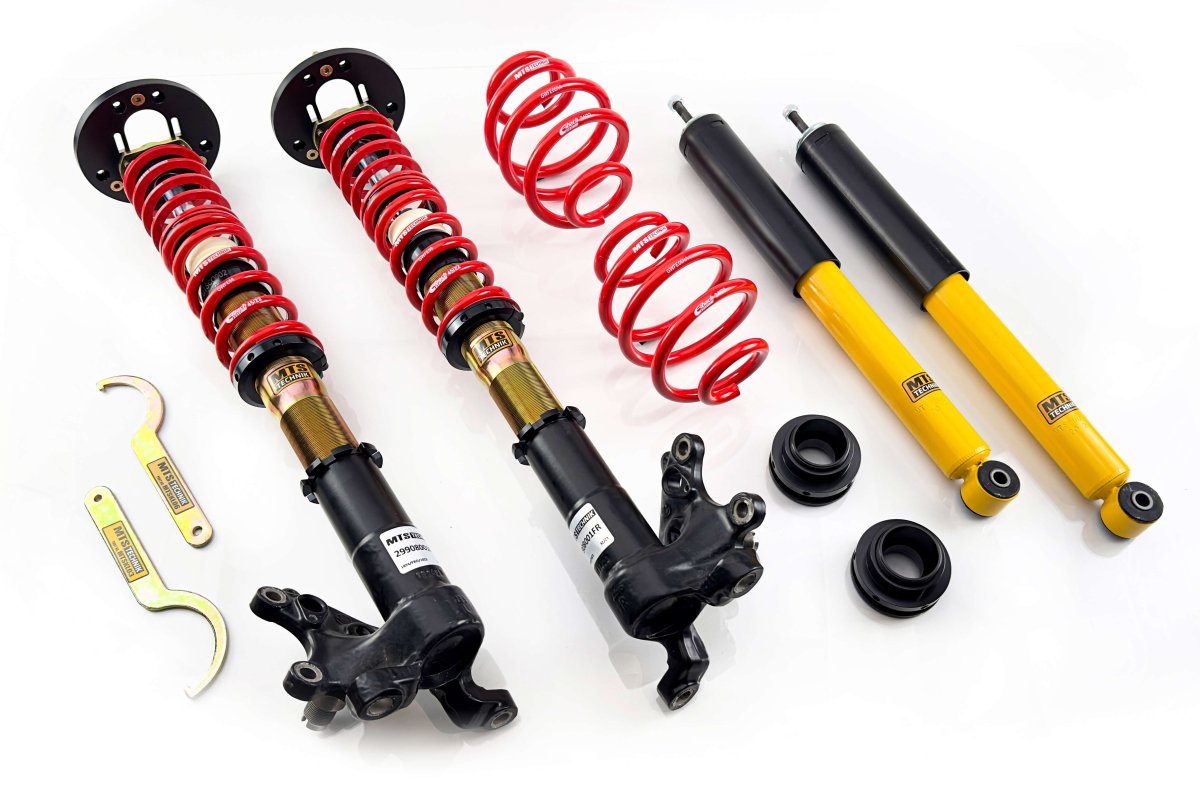Comfort Coilover Kit w/ Camber Adjust Top Mounts (Gold) - Weld - In for BMW 3 Touring (E30) - MTS Technik UK - mtsgwbm80-c-bmw-3-touring-e30