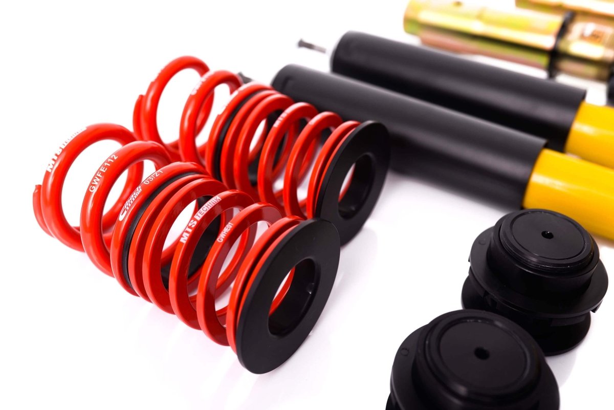 Stance Coilover Kit w/ Camber Adjust Top Mounts (Gold) - Weld - In for BMW 3 (E30) - MTS Technik UK - mtsgwbm11-s-bmw-3-e30