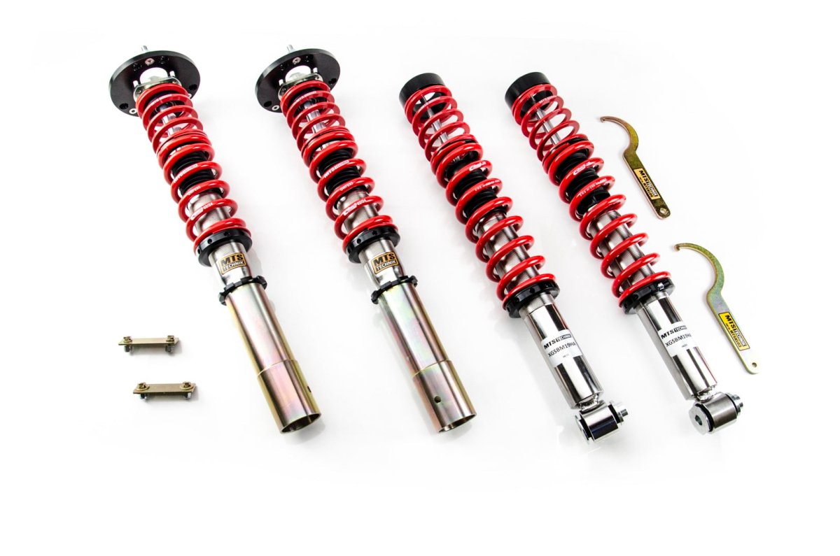 Stance Coilover Kit w/ Camber Adjust Top Mounts (Inox) - Weld - In for BMW 7 (E23) - MTS Technik UK - xmtsgwbm29-s-bmw-7-e23