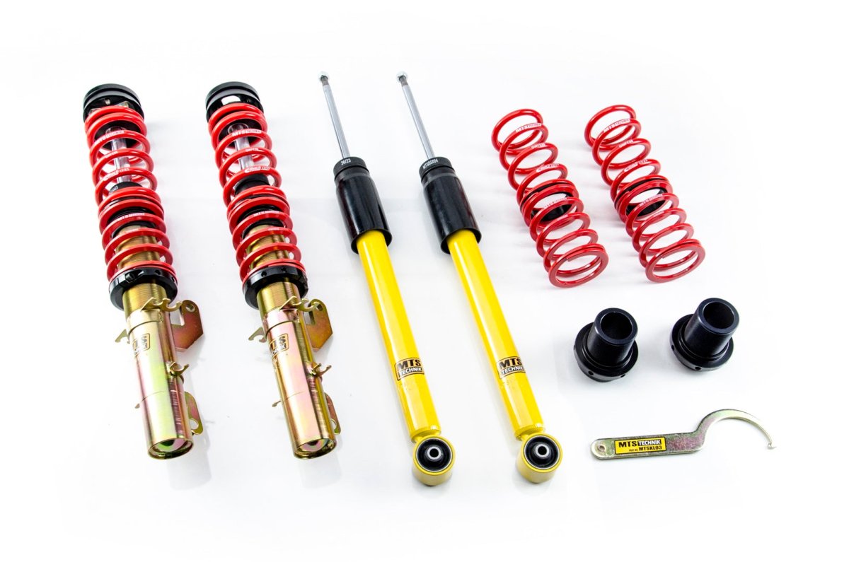 Street Coilover Kit w/ Camber Adjust Top Mounts (Gold) for Audi A3 (8L) - MTS Technik UK - mtsgwvw87-audi-a3-8l