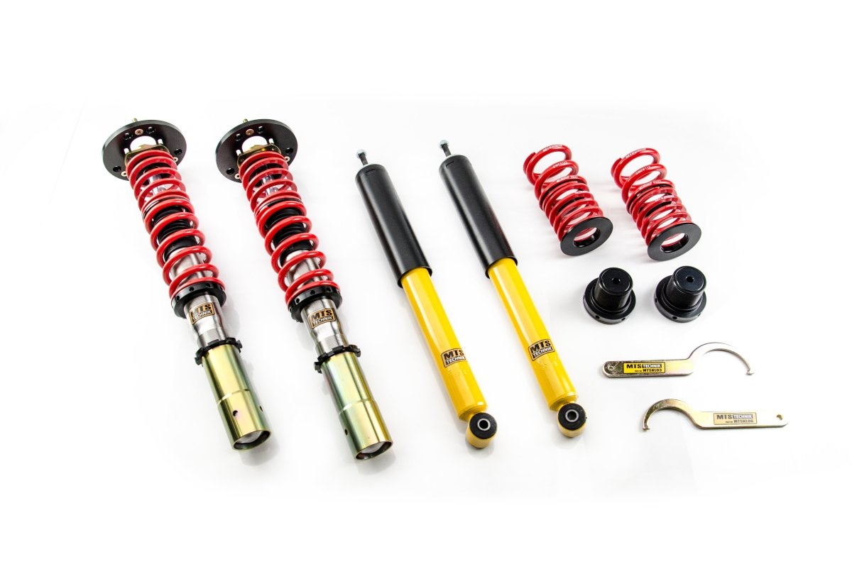 Street Coilover Kit w/ Camber Adjust Top Mounts (Gold) - Weld - In for BMW 3 Convertible (E30) - MTS Technik UK - mtsgwbm11-bmw-3-convertible-e30