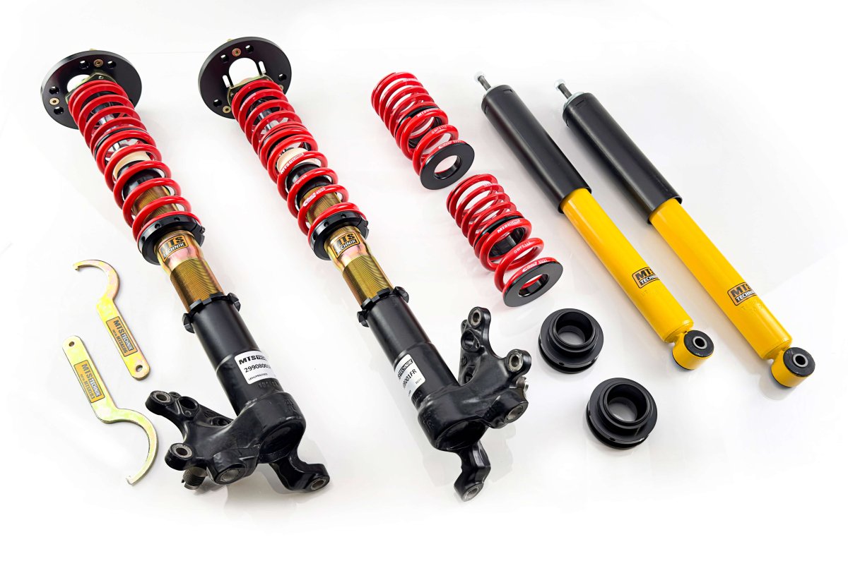 Street Coilover Kit w/ Camber Adjust Top Mounts (Gold) - Weld - In for BMW 3 Convertible (E30) - MTS Technik UK - mtsgwbm80-bmw-3-convertible-e30