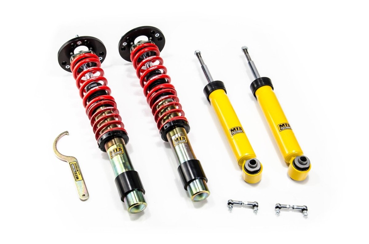 Street Coilover Kit w/ Camber Adjust Top Mounts (Gold) - Weld - In for BMW 3 Convertible (E30) - MTS Technik UK - mtsgwbm11-bmw-3-convertible-e30
