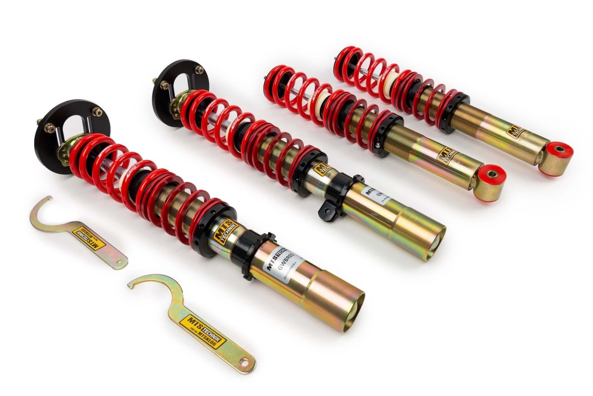 Street Coilover Kit w/ Camber Adjust Top Mounts (Gold) - Weld - In for BMW 3 (E21) - MTS Technik UK - mtsgwbm17-bmw-3-e21
