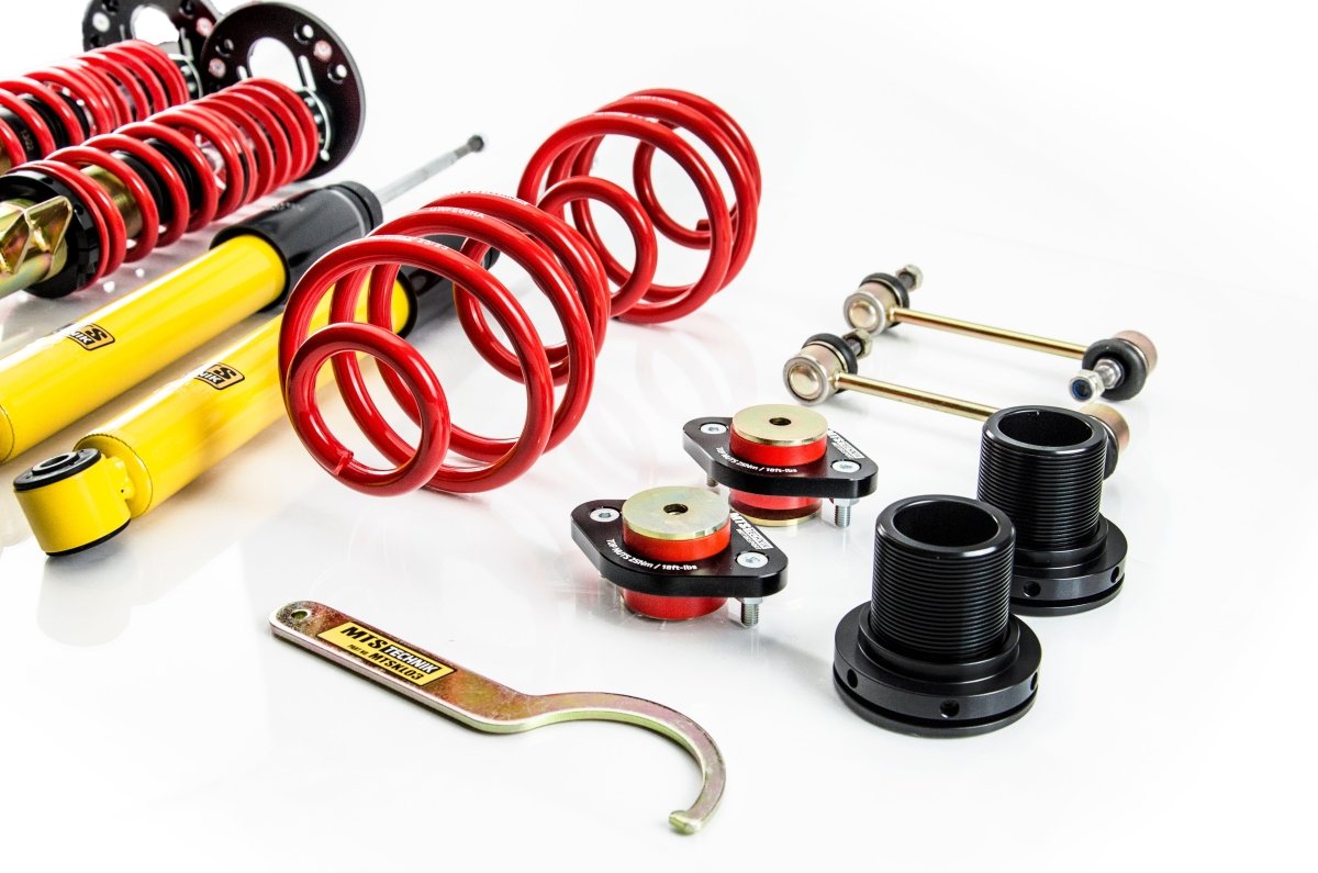 Street Coilover Kit w/ Camber Adjust Top Mounts (Gold) - Weld - In for BMW 3 (E30) - MTS Technik UK - mtsgwbm11-bmw-3-e30