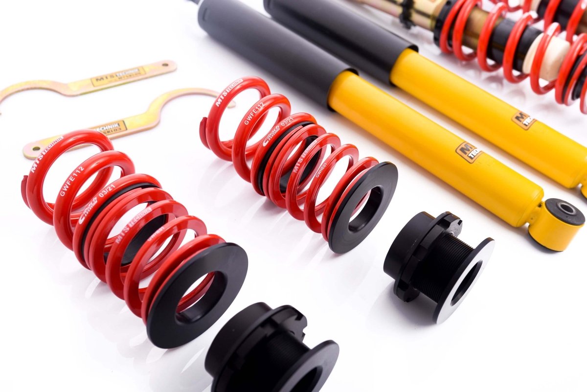Street Coilover Kit w/ Camber Adjust Top Mounts (Gold) - Weld - In for BMW 3 Touring (E30) - MTS Technik UK - mtsgwbm15-bmw-3-touring-e30