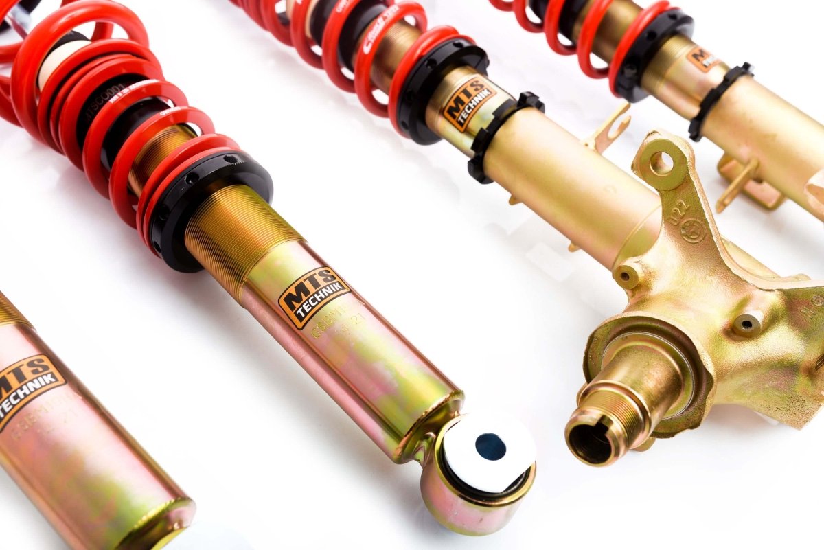 Street Coilover Kit w/ Camber Adjust Top Mounts (Gold) - Weld - In for BMW 7 (E32) - MTS Technik UK - mtsgwbm86-bmw-7-e32