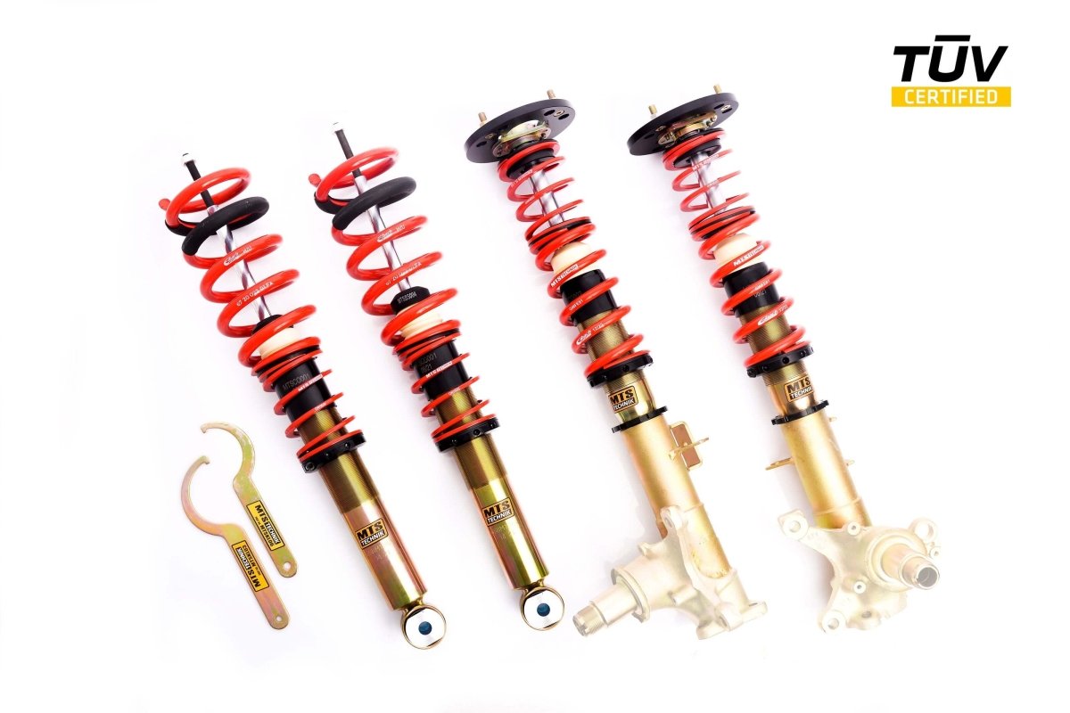 Street Coilover Kit w/ Camber Adjust Top Mounts (Gold) - Weld - In for BMW 7 (E32) - MTS Technik UK - mtsgwbm86-bmw-7-e32