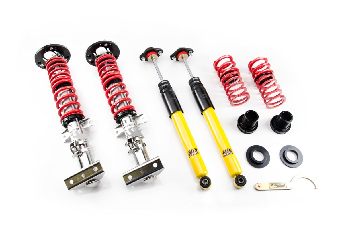 Street Coilover Kit w/ Camber Adjust Top Mounts (Inox) for BMW 3 (E36) - MTS Technik UK - xmtsgwbm98-bmw-3-e36