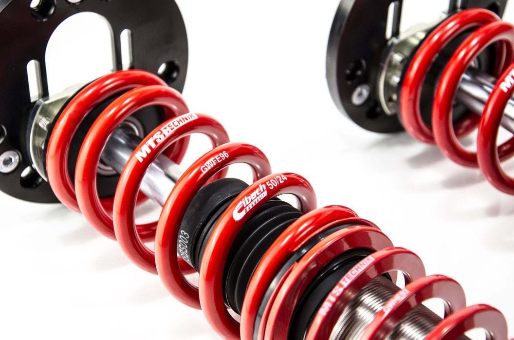 XMTSGWBM118-C Comfort Coilover Kit w/ Camber Adjust Top Mounts (Inox) for BMW 3 (E46) - MTS Technik UK - xmtsgwbm118-c-bmw-3-e46
