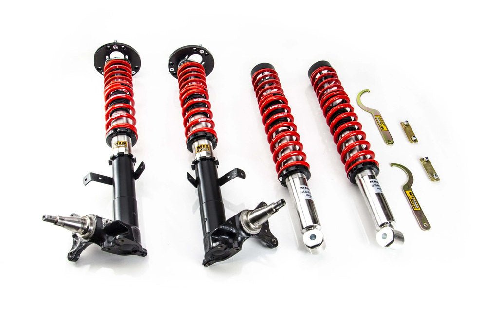 XMTSGWBM87-S Stance Coilover Kit w/ Camber Adjust Top Mounts (Inox) for BMW 7 (E23) - MTS Technik UK - xmtsgwbm87-s-bmw-7-e23