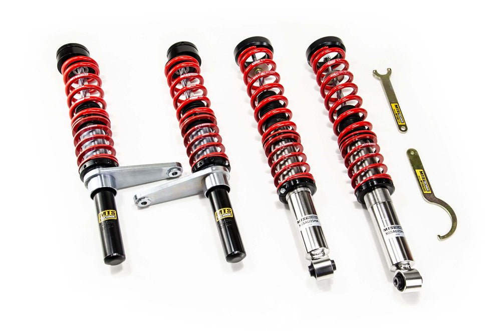 XMTSGWVW112-S Stance Coilover Kit w/ Camber Adjust Top Mounts (Inox) for Audi 90 B2 (81/85) - MTS Technik UK - xmtsgwvw112-s-audi-90-b2-8185