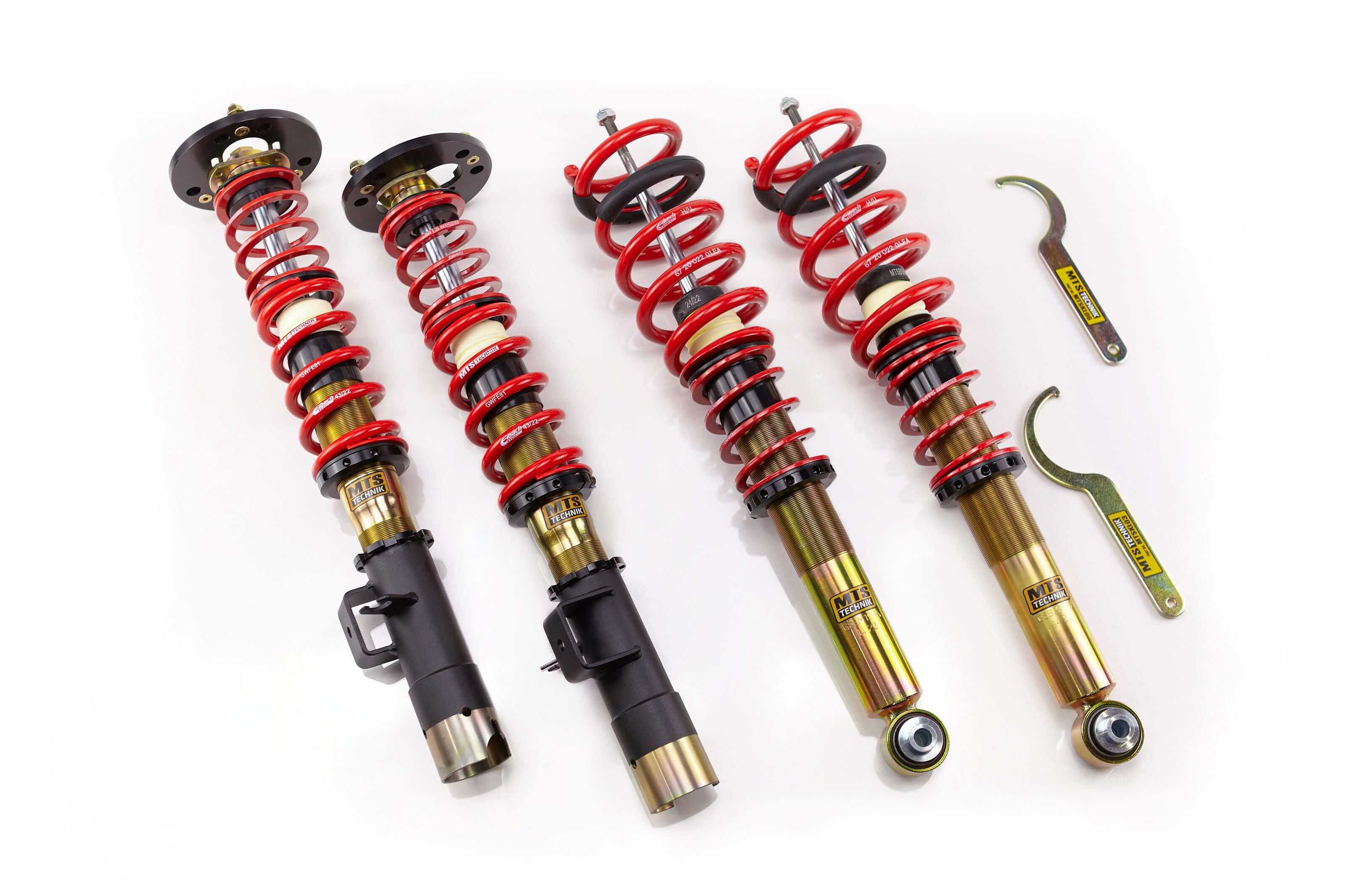 Street Coilover Kit w/ Camber Adjust Top Mounts (Gold) - Weld-In for BMW 7 (E32)