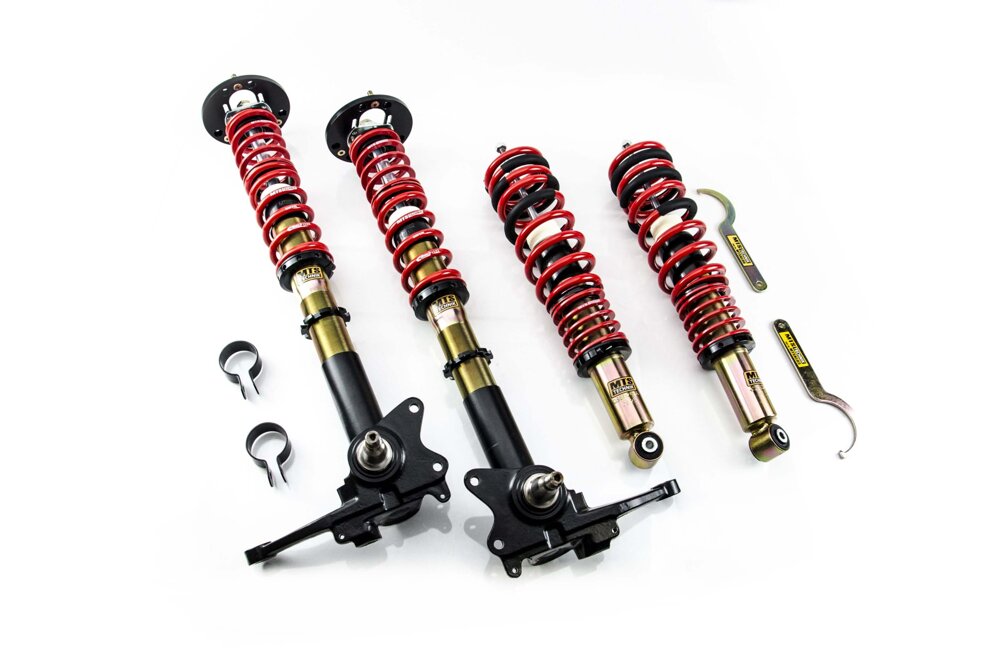 MTSGWBM83 Street Coilover Kit w/ Camber Adjust Top Mounts (Gold) for BMW 3 (E21)