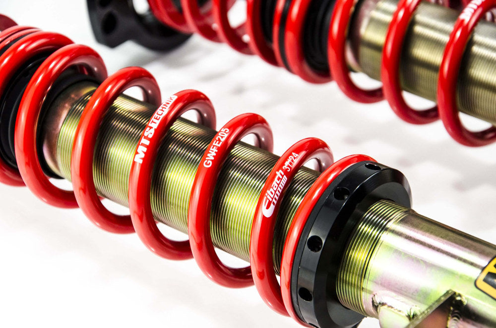 MTSGWVW85 Street Coilover Kit w/ Camber Adjust Top Mounts (Gold) for Volkswagen GOLF Mk1 Convertible (155)