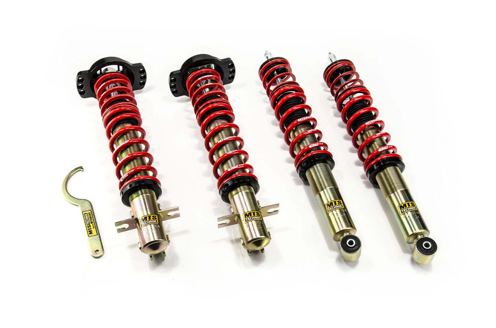 MTSGWVW85 Street Coilover Kit w/ Camber Adjust Top Mounts (Gold) for Volkswagen GOLF Mk1 Convertible (155)