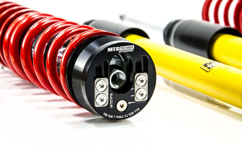MTSGWVW87 Street Coilover Kit w/ Camber Adjust Top Mounts (Gold) for Volkswagen BORA I (1J2)