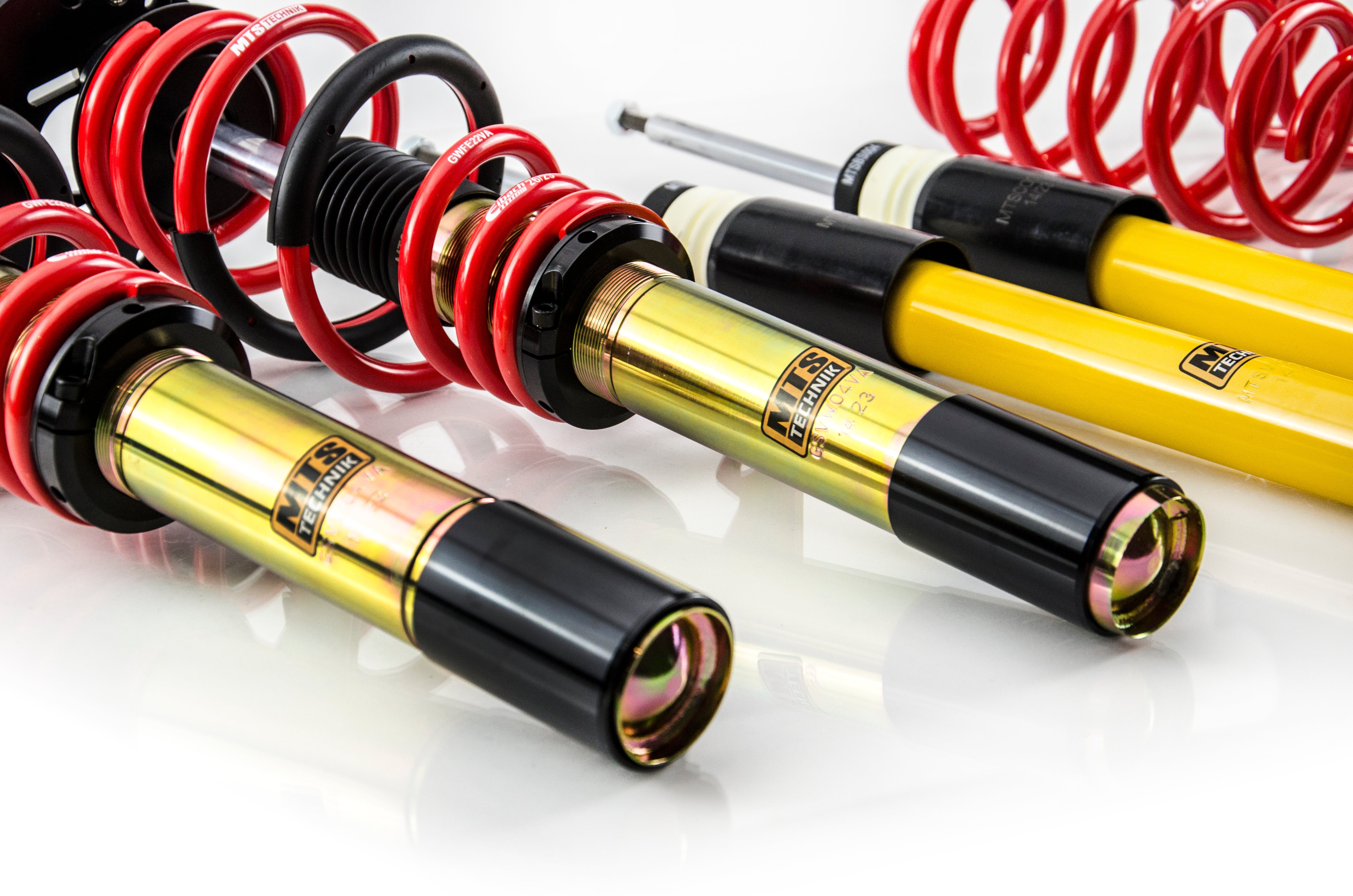 Street Coilover Kit w/ Camber Adjust Top Mounts (Gold) for Audi A3 Sportback (8P)