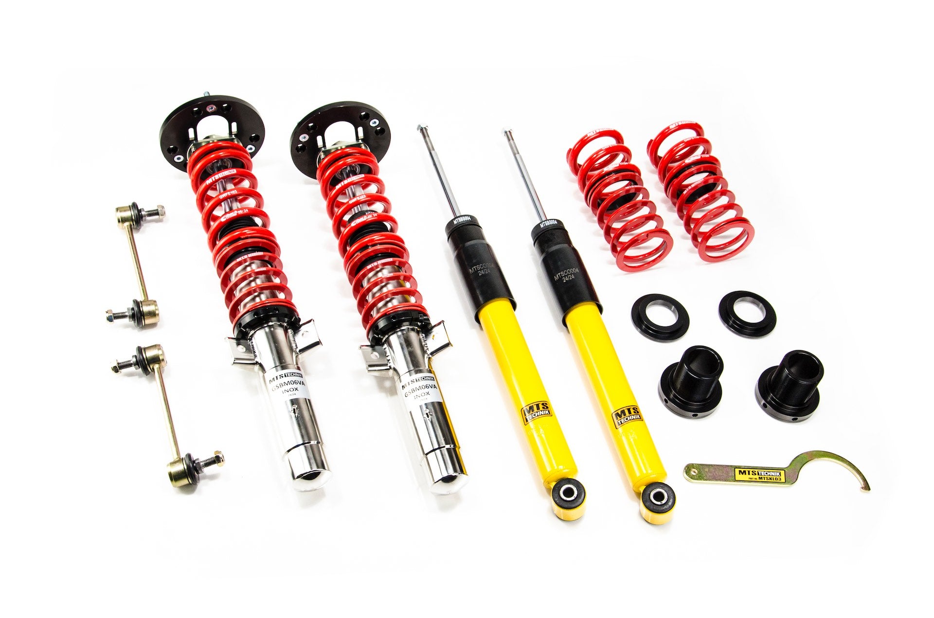 Stance Coilover Kit w/ Camber Adjust Top Mounts (Inox) for BMW 3 Compact (E46)