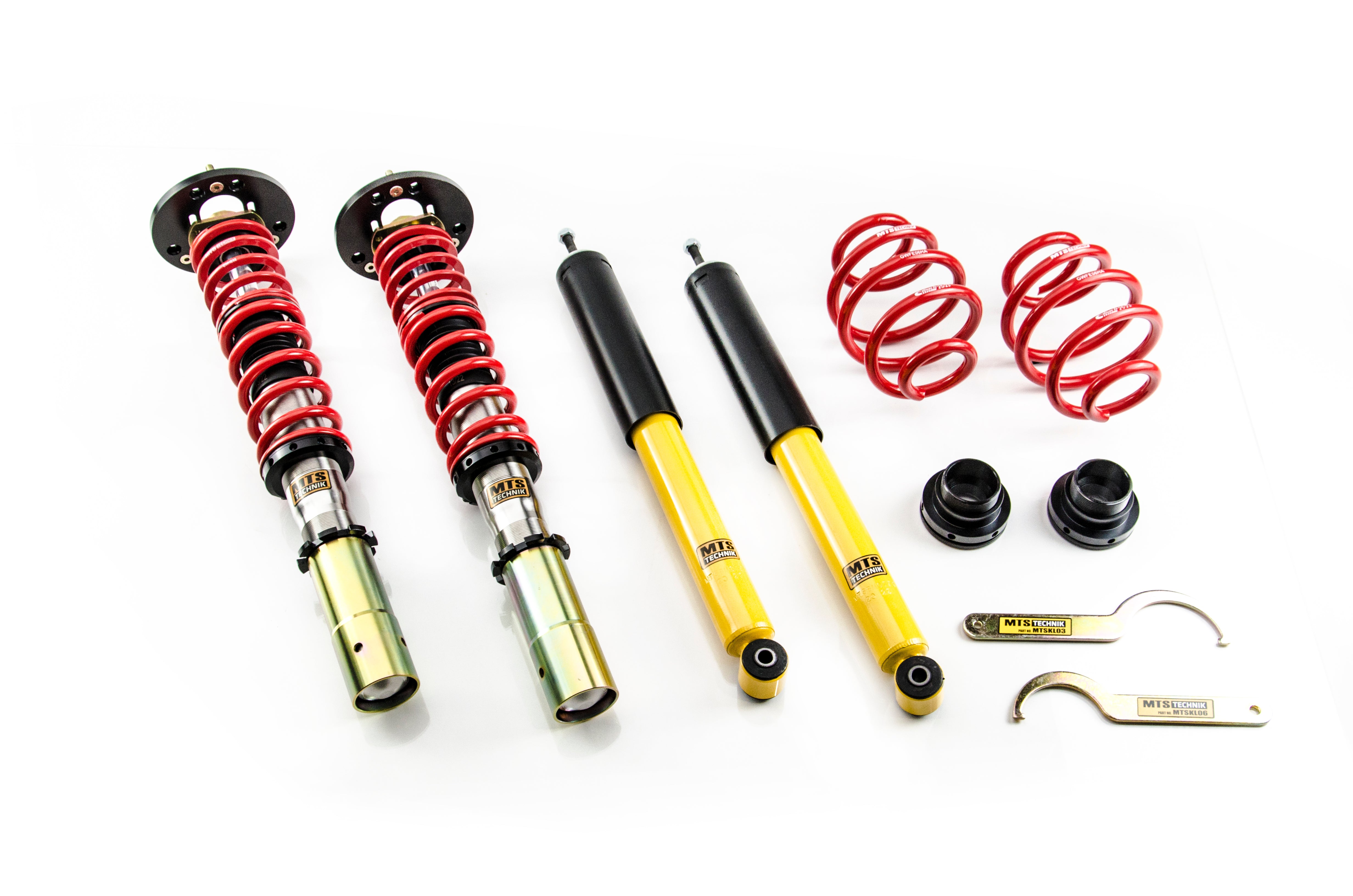 Comfort Coilover Kit w/ Camber Adjust Top Mounts (Inox) for BMW 3 Convertible (E30)