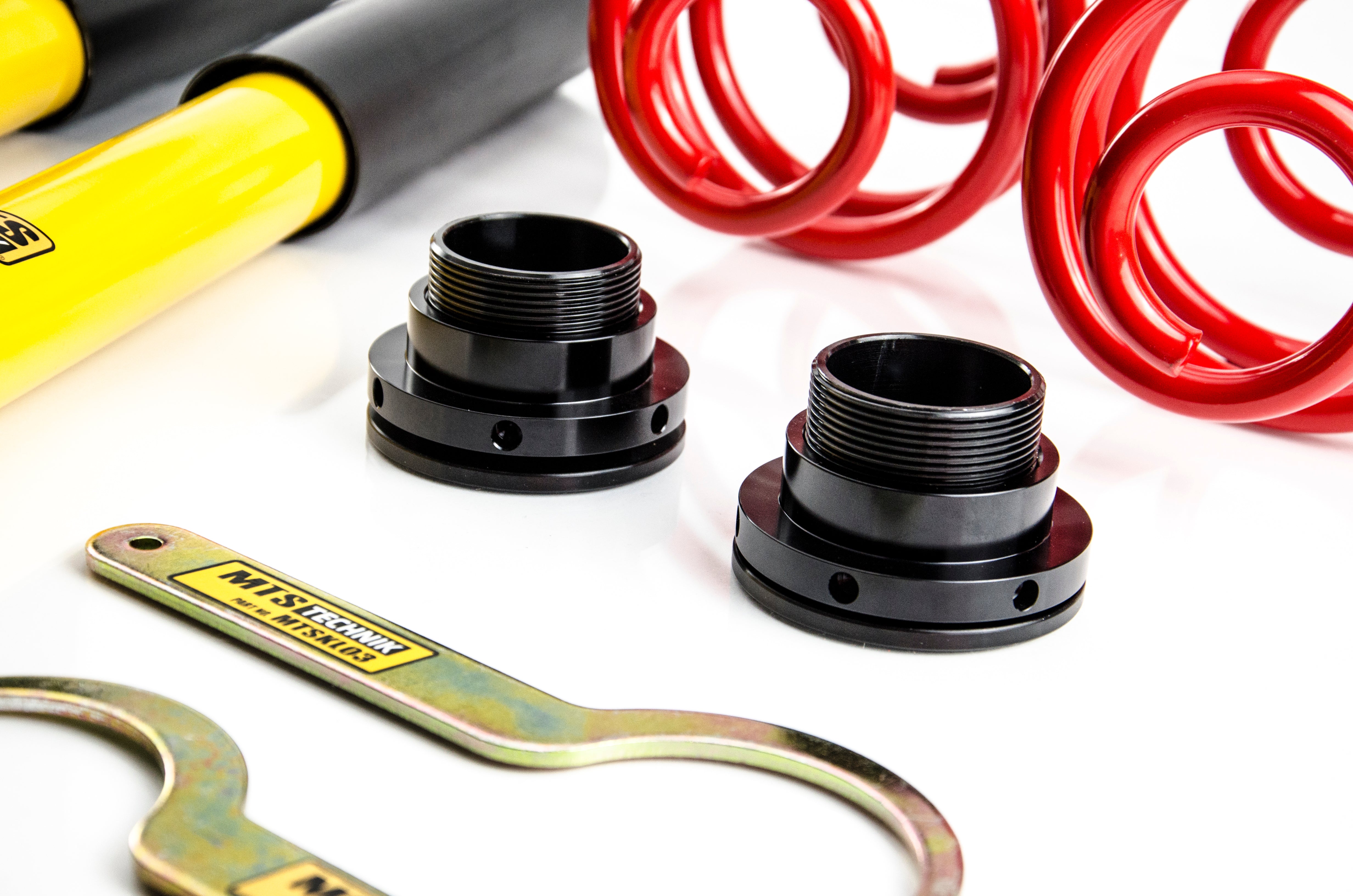 Comfort Coilover Kit w/ Camber Adjust Top Mounts (Inox) for BMW 3 Convertible (E30)
