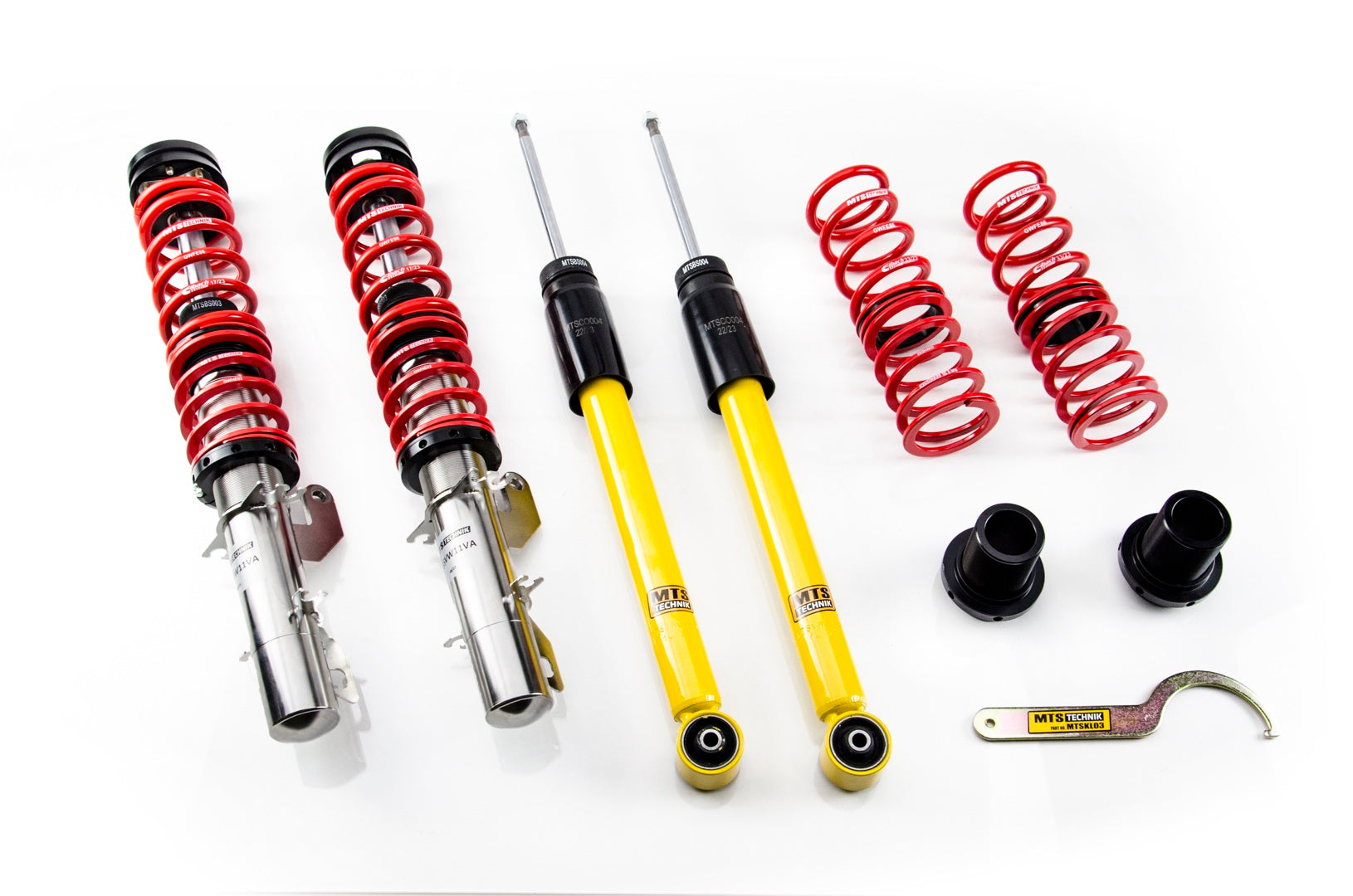 Street Coilover Kit w/ Camber Adjust Top Mounts (Inox) for Volkswagen NEW BEETLE Convertible (1Y7)