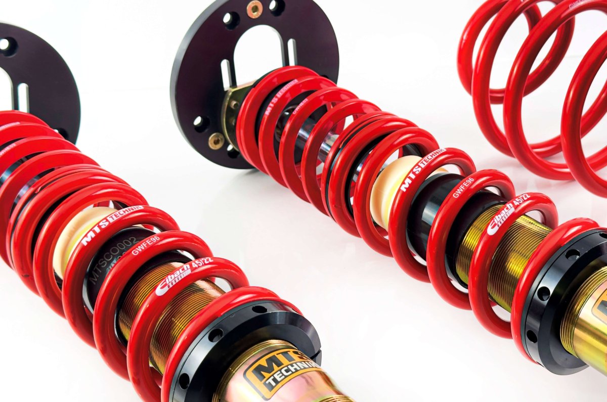 Comfort Coilover Kit w/ Camber Adjust Top Mounts (Gold) - Weld - In for BMW 3 Convertible (E30) - MTS Technik UK - mtsgwbm80-c-bmw-3-convertible-e30