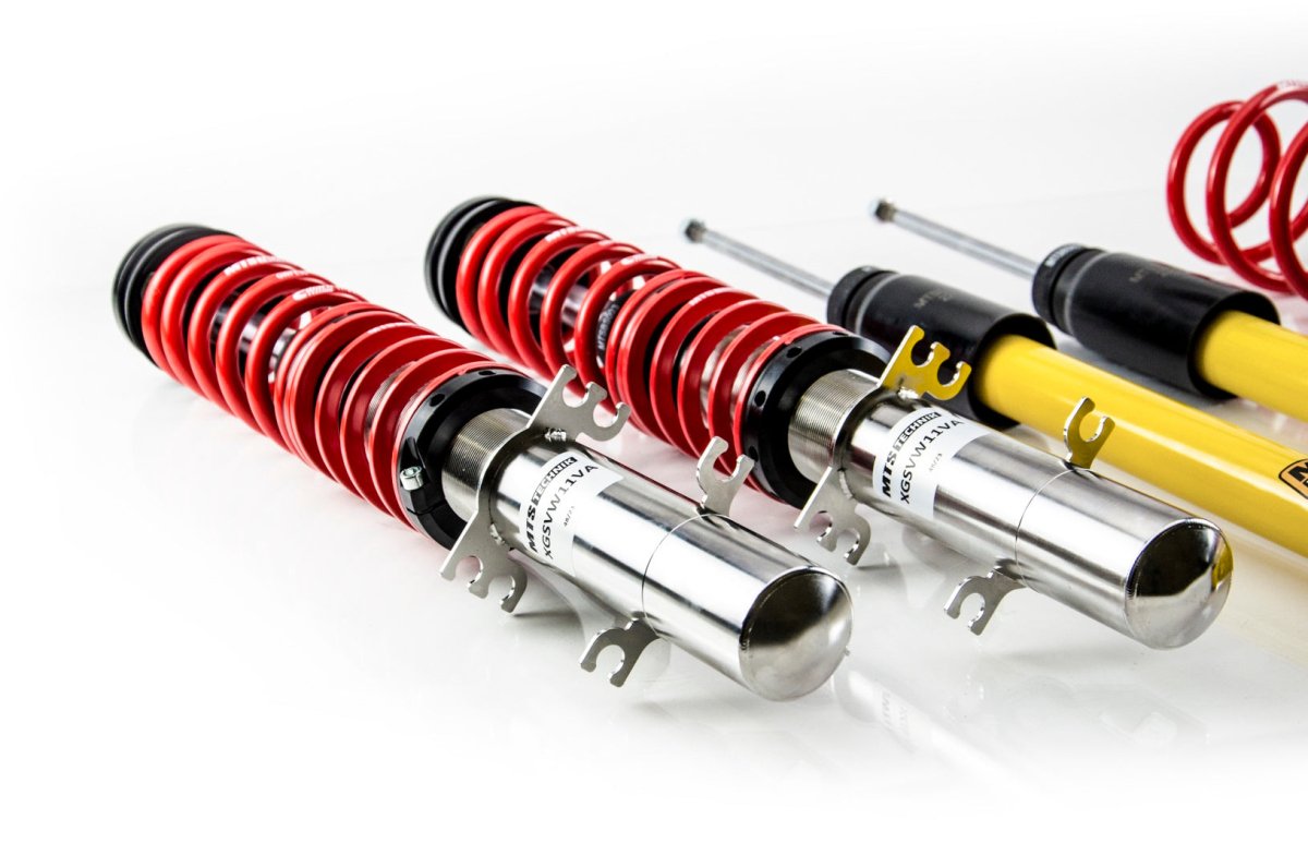Comfort Coilover Kit w/ Camber Adjust Top Mounts (Inox) for Skoda OCTAVIA Mk1 Combi (1U) - MTS Technik UK - xmtsgwvw87-c-skoda-octavia-mk1-combi-1u