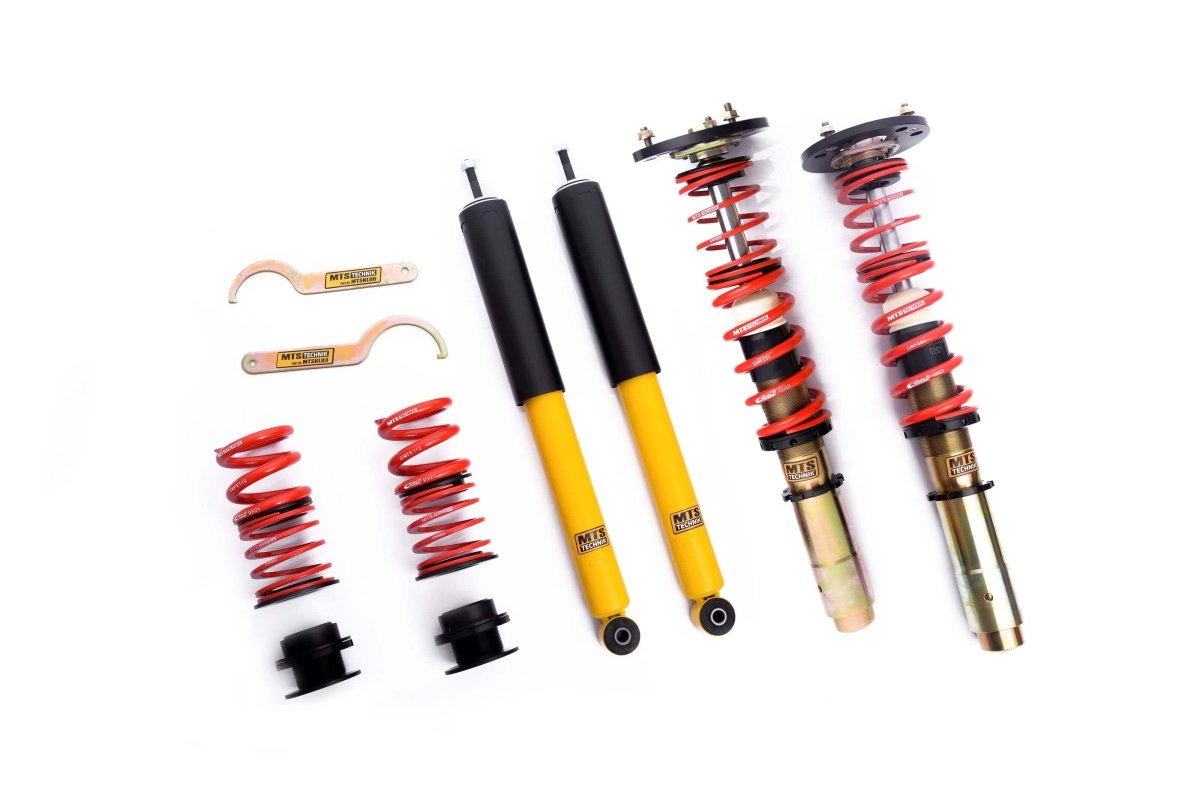 Stance Coilover Kit w/ Camber Adjust Top Mounts (Gold) - Weld - In for BMW 3 Convertible (E30) - MTS Technik UK - mtsgwbm11-s-bmw-3-convertible-e30