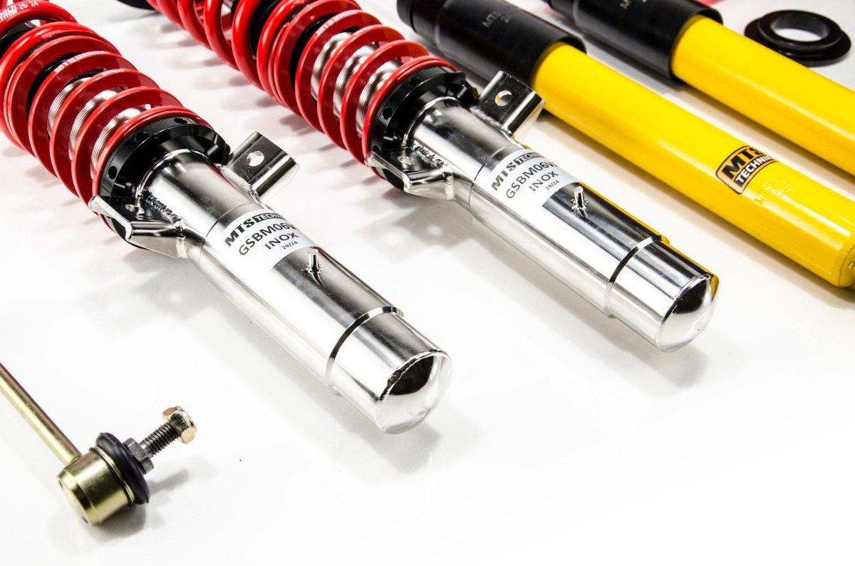 Stance Coilover Kit w/ Camber Adjust Top Mounts (Inox) for BMW 3 Compact (E46) - MTS Technik UK - xmtsgwbm100-s-bmw-3-compact-e46