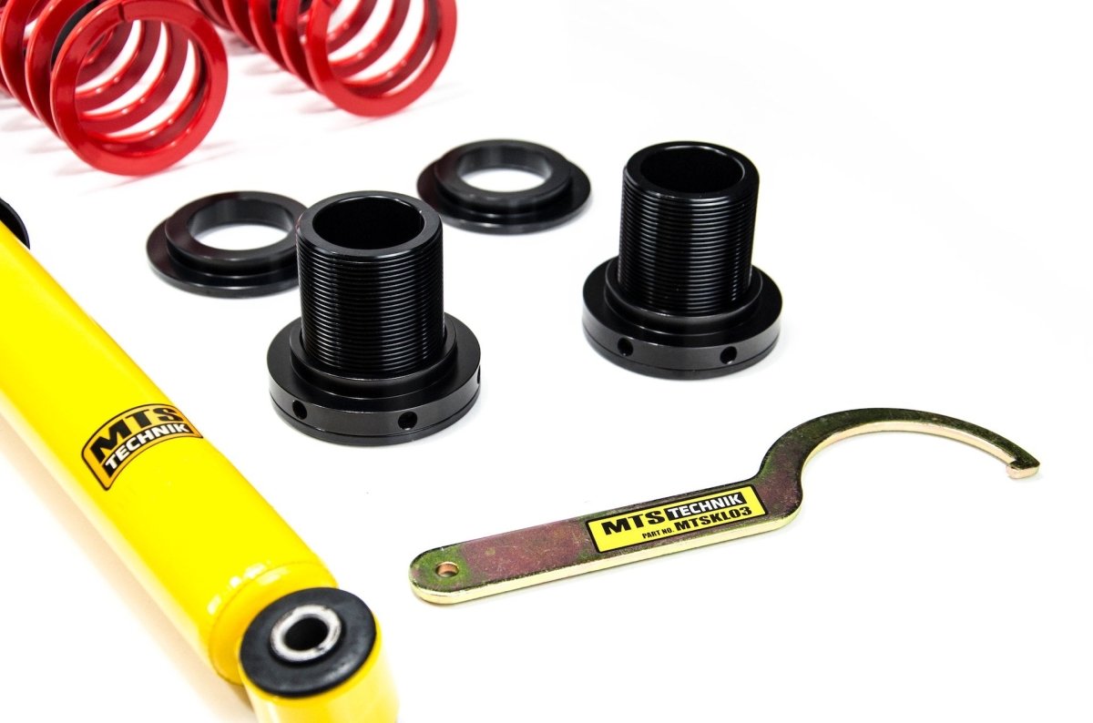 Stance Coilover Kit w/ Camber Adjust Top Mounts (Inox) for BMW 3 (E46) - MTS Technik UK - xmtsgwbm100-s-bmw-3-e46