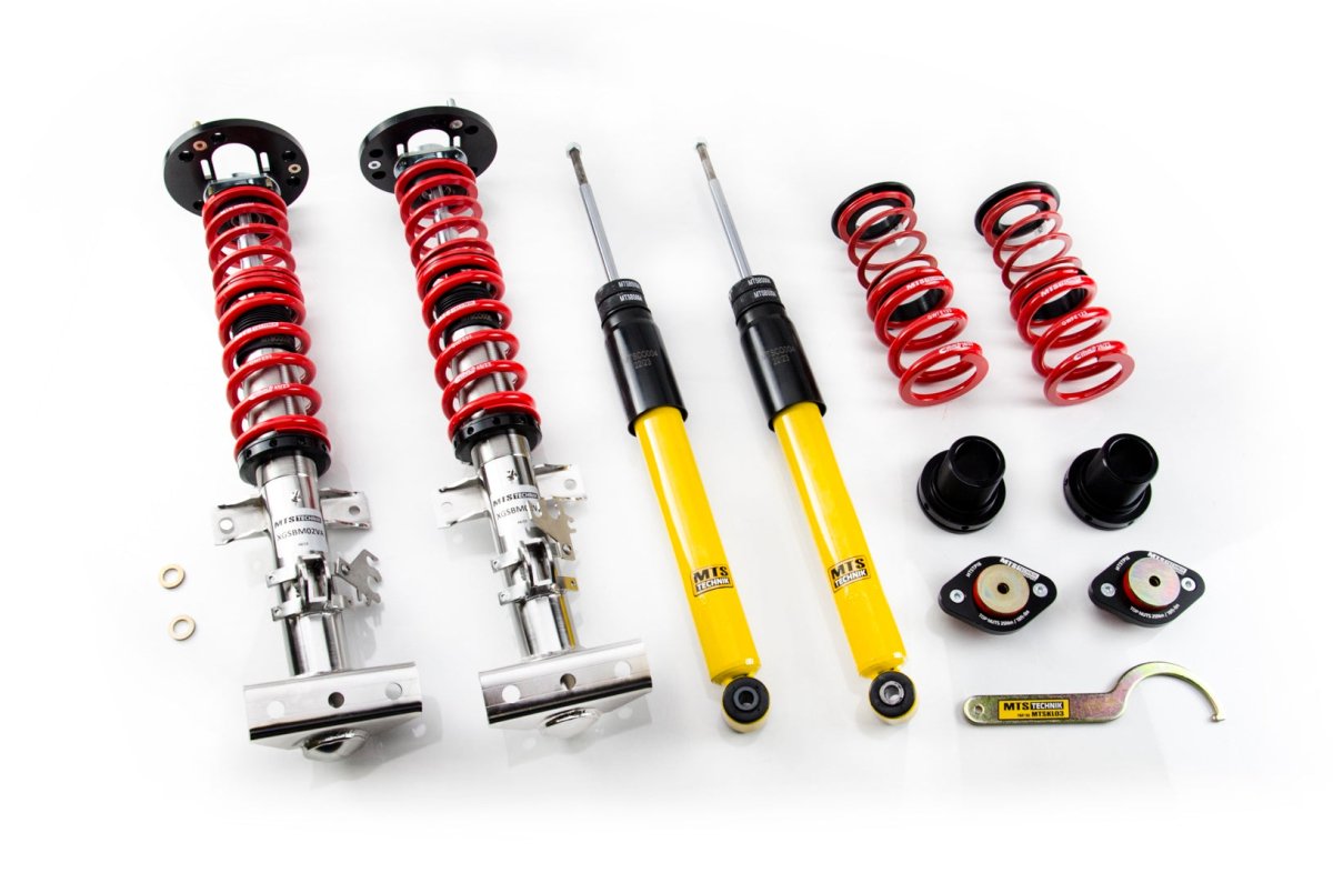 Street Coilover Kit w/ Camber Adjust Top Mounts (Gold) for BMW 3 Convertible (E36) - MTS Technik UK - mtsgwbm98-bmw-3-convertible-e36