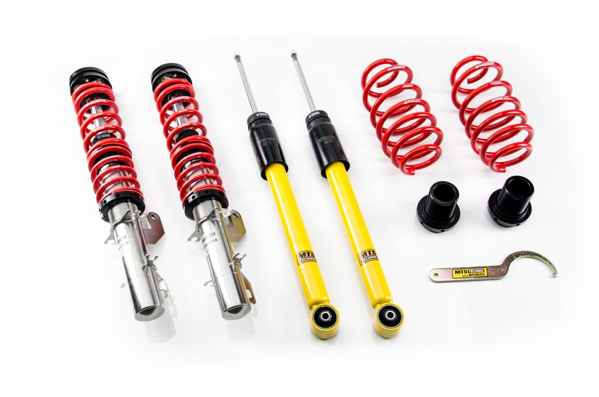 Street Coilover Kit w/ Camber Adjust Top Mounts (Gold) for Volkswagen NEW BEETLE Convertible (1Y7) - MTS Technik UK - mtsgwvw87-volkswagen-new-beetle-convertible-1y7